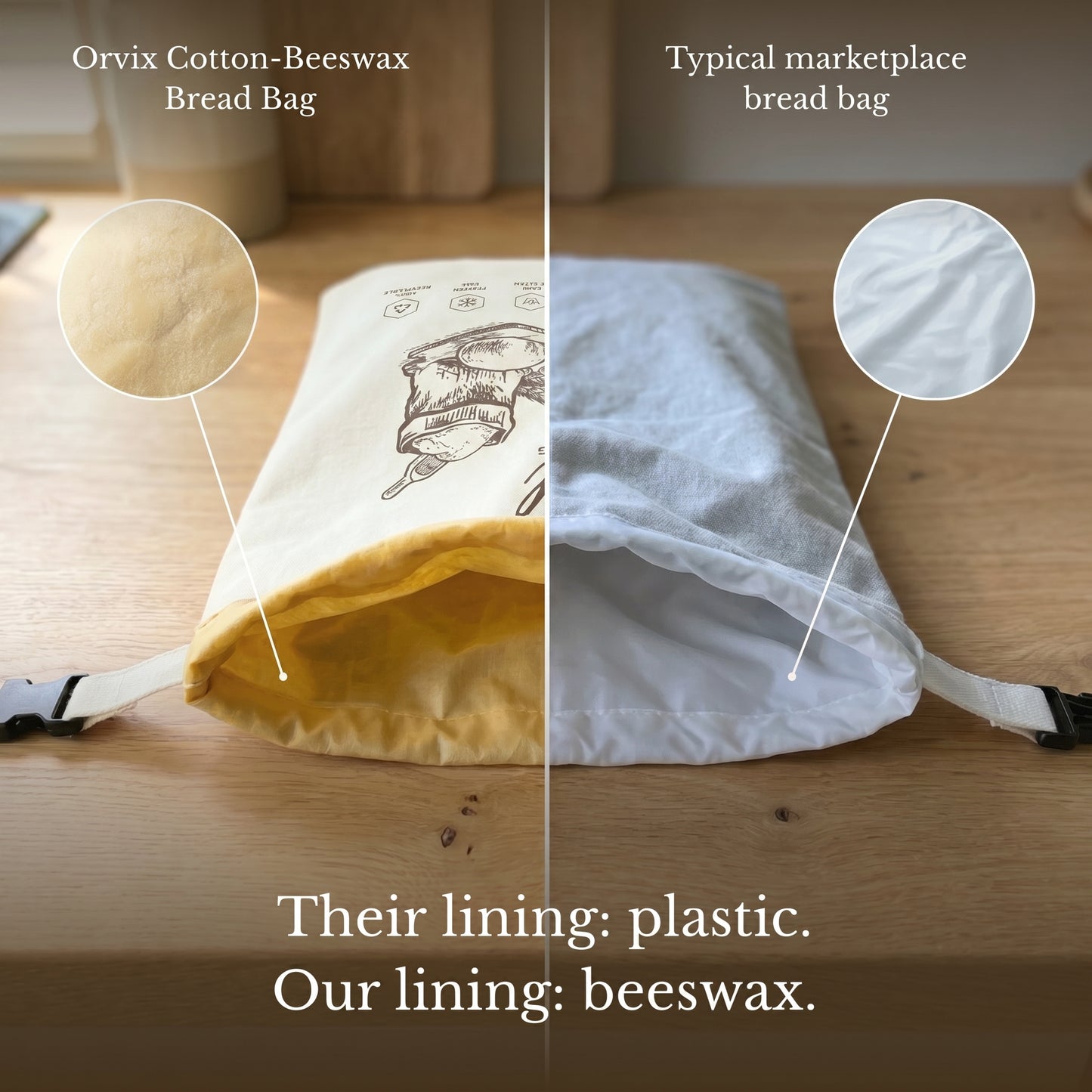 Pantopia Cotton-Beeswax Bread Bags