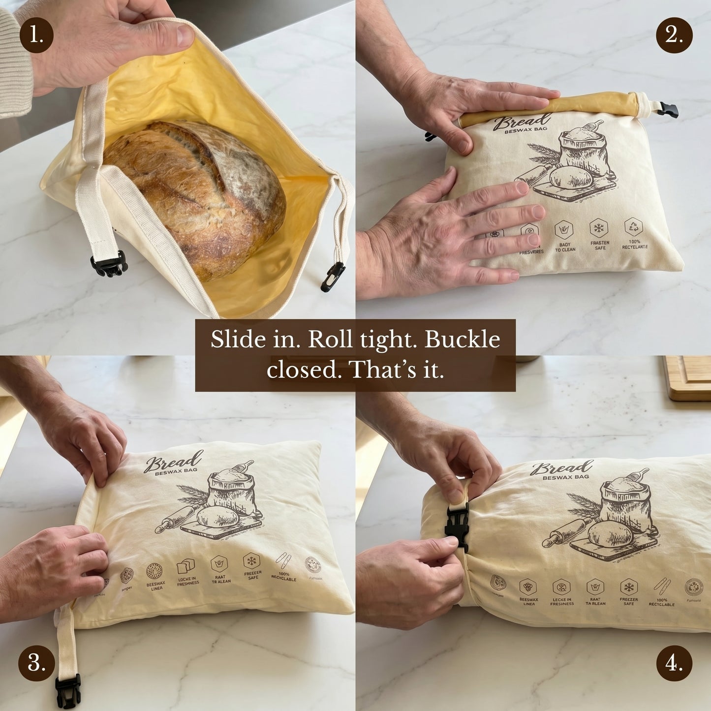 Pantopia Cotton-Beeswax Bread Bags