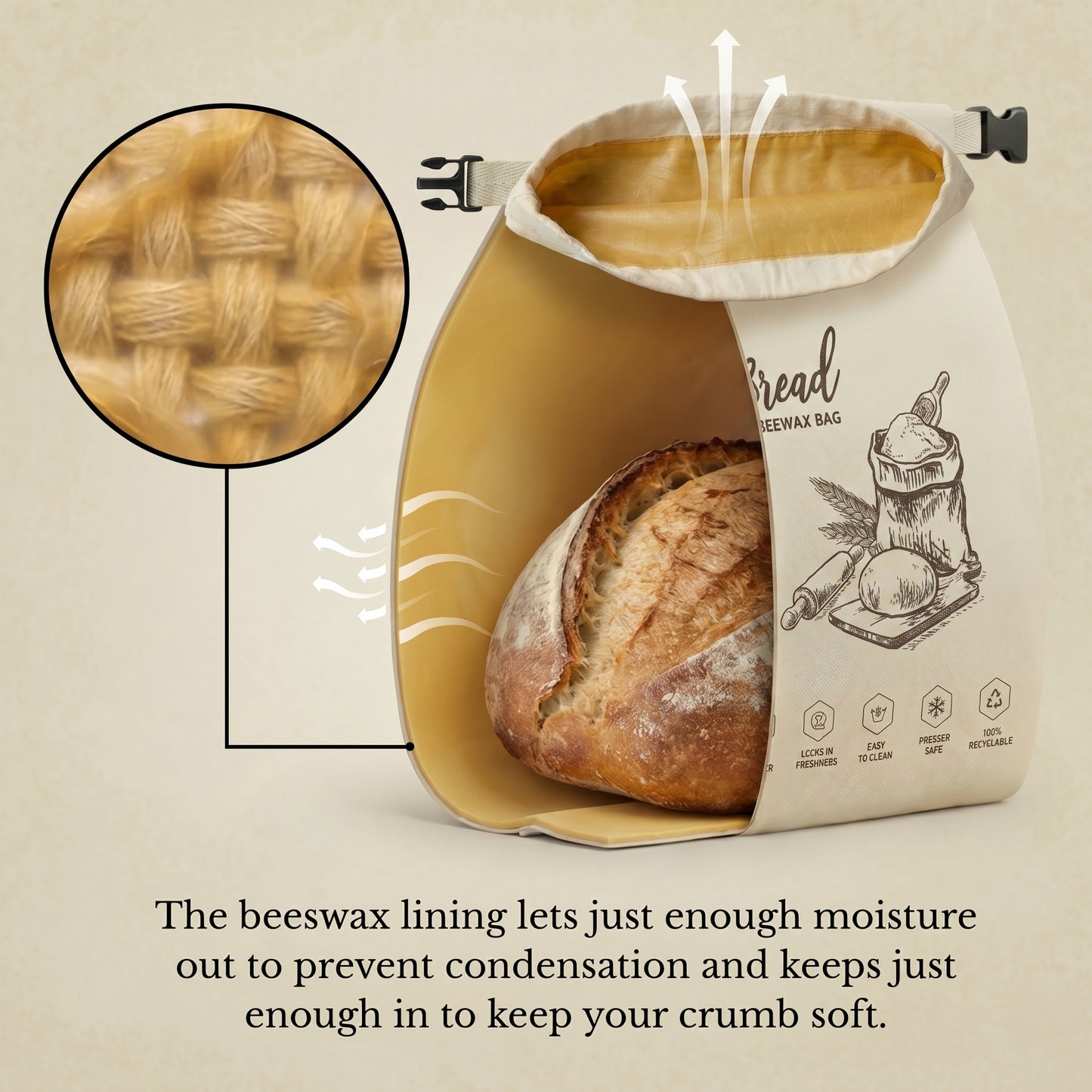 Pantopia Cotton-Beeswax Bread Bags